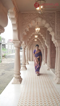 Purple Floral Paithani Saree- Moolchand Mill