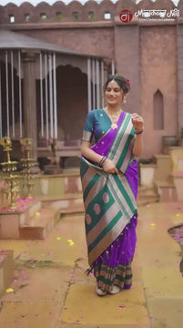 Purple Silk Saree- Moolchand Saree