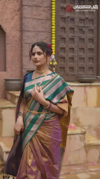 Mustard Yellow Silk Saree- Moolchand Saree